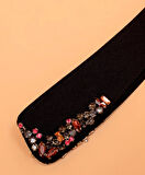 Siyah Takılıp Çıkarılabilir Taş Detaylı Şık Yaka Aksesuar