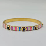 Gold Renkli Mineli Zirkon Taşlı Şık Kelepçe Bileklik