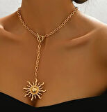 Gold Altın Kaplama Kadın Güneş Kolye