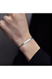 Silver Unisex İtalyan Ezme Model Zincir Bileklik