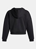 Under Armour 6003707-005-Rival Flc Piped HZ Hood Siyah Fermuarlı Yaka Normal Düz Kadın Sweatshırt