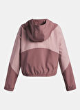 Under Armour Fermuarlı Yaka Düz Pembe - Kahverengi Kız Çocuk Eşofman Üstü 6004181-651-UA Rival Woven HD Jacke