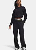Under Armour 6004853-003-UA Icon Vida Flc Pant Siyah Lastikli Bel Normal Düz Kadın Eşofman Altı