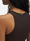 Under Armour 1389798-246-UA Rival Rib Tank Kahve Normal Düz Kadın Atlet