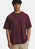 Under Armour 1389147-600-UA M HW OS LOGO WASH SS Bordo Bisiklet Yaka Normal Düz Erkek T-Shirt