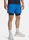 Under Armour 1382640-402-UA LAUNCH 5'' 2-IN-1 Mavi Lastikli Bel Dar Düz Erkek Şort