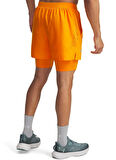 Under Armour 1382640-793-UA LAUNCH 5'' 2-IN-1 Turuncu Lastikli Bel Dar Düz Erkek Şort