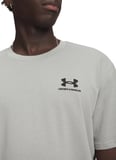 Under Armour 1373997-069 UA M LOGO EMB HEAVYW SS Gri Bisiklet Yaka Normal Düz Erkek T-Shirt