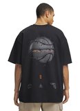 Under Armour 6009329-001 U M HWT HOOPS PHOTOREAL Siyah Bisiklet Normal Düz Erkek T-Shirt