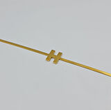 Altın Renk Çelik H Harf Detaylı Ayarlanabilir Bileklik – 17+6 cm