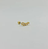 Gold Sıralı Taşlı Şık Tragus Küpe Piercing