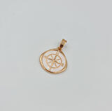 Pusula Figürlü Beyaz Mineli Kolye Ucu – Rose Gold Xuping, Kararmaz, (2,1 x 1,5 cm)