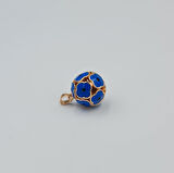 Mavi Çiçek Detaylı Kolye Ucu – Rose Renk Xuping, Mine Kaplama, Yuvarlak Model (2,1 x 1,4 cm)