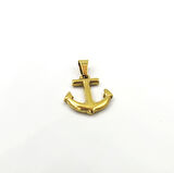 Gold Çelik Çapa Sembolü Unisex Kolye Ucu - Kararmaz 2,5 cm