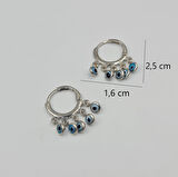 Gümüş Renk Shakira Model Sallantılı Nazar Boncuklu Halka Küpe – Xuping, Kararmaz, 2,5 cm
