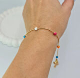 Gold Renkli Dorika Halhal Bileklik