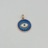 Mineli Nazar Göz Figürlü Kolye Ucu – Xuping Rose Gold, Kararmaz, 3 mm Halka (2,3 x 1,7 cm)