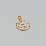 Beyaz Mineli Şans Sembollü Kolye Ucu – Xuping Rose , Kararmaz, 3 mm Halka (2,3 x 1,7 cm)
