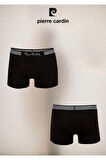 Erkek Likralı Modal Üç Adet Kutulu Siyah Boxer L1.PC.330.12.02