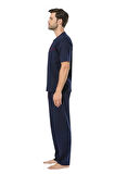 Erkek Ev Giyim 3'lü Penye %100 Pamuk Pijama Takımı L1.PC.004.12.17