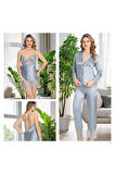 Saten 6'lı Pijama & Gecelik & Sabahlık & Şort & Büstiyer Hediyelik Çeyizlik Set L1.JJ.0042.0A.12.01