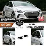 Hyundai Elantra Sinyalli 2016-2018 Batman Yarasa Ayna Kapağı Piano Black ABS Plastik