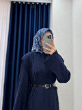 Yelelle Bürümcük Elbise-SA25182 Lacivert