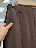 Meluna Relax Keten Pantolon-XE706 Kahve