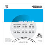 D'Addario EJ16 Phosphor Bronze, Light, 12-53 012-053 Takım Tel Akustik Gitar Teli
