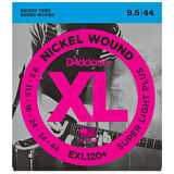 D'Addario EXL120+ Nickel Wound, Super Light Plus, 9.5-44 Takım Tel Elektro Gitar Teli .0095-044