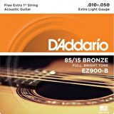 DADDARIO AKUSTİK GİTAR TEL SETİ, 85/15 BRONZE, EXTRA LIGHT G