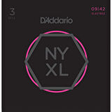 D'Addario NYXL0942-3P Super Light NYXL Nickel Wound Multi-Pack Takım Tel Elektro Gitar Teli 009 (3 Set)