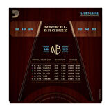D'Addario NB1253 Nickel Bronze Light 12-53 Takım Tel Akustik Gitar Teli 012-053