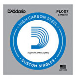 D'Addario Acoustic or Electric Plain Stell Singles .007 - PL007 Elektro ve Akustik Gitar Tek Tel