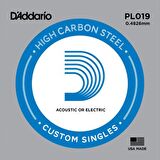 D'Addario Acoustic or Electric Plain Stell Singles .019 - PL019 Elektro ve Akustik Gitar Tek Tel