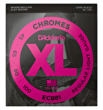 D'Addario ECB81 Chromes Bass, Light, 45-100, Long Scale Takım Tel Bas gitar teli 045-100