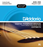 D'Addario EXPPBB170 Coated Phosphor Bronze Acoustic, Long Scale, 45-100 Takım Tel Akustik Bas Gitar Teli 045-100