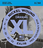 D'Addario EXL116 Nickel Wound, Medium Top/Heavy Bottom, 11-52 Takım Tel Elektro Gitar Teli 011-052