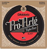 D'Addario EJ47 80/20 Bronze Pro-Arté Nylon, Normal Tension Takım Tel Klasik Gitar Teli