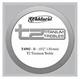 D'Addario T2 Titanium Normal Single String T4502 - si Tek Tel Klasik Gitar Tek Tel