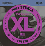 D'Addario EPS520 ProSteels, Super Light, 9-42 Takım Tel Elektro Gitar Teli 009