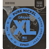 DAddario EPN21 Pure Nickel, Jazz Light Takım Tel Elektro Gitar Teli 012