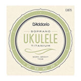 D'Addario EJ87S Titanium Ukulele, Soprano Takım Tel Ukulele Teli