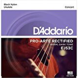 DADDARIO UKULELE TEL SETİ, HAWAIAN / CONCERT, BLACK NYLON