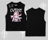 Kolsuz Tshirt Cute Anime Gamer Girl Baskılı