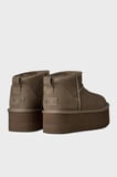 Ugg W Classic Kalın Taban Hakiki Deri Mini Bot Kadın BOT 1135092 TOPRAK