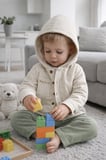 Erkek Bebek Bayramlık Takım Roket Baskılı Kapüşonlu Üçlü Set 2217