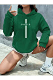 Paris Dikey Kapüşonlu Cepli Sweatshirt