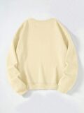 Kadın Oversize Bisiklet Yaka Basic Düz Sweatshirt