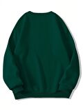 Kadın Oversize Bisiklet Yaka Basic Düz Sweatshirt